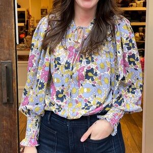 Rebecca Taylor Purple Flowers Top